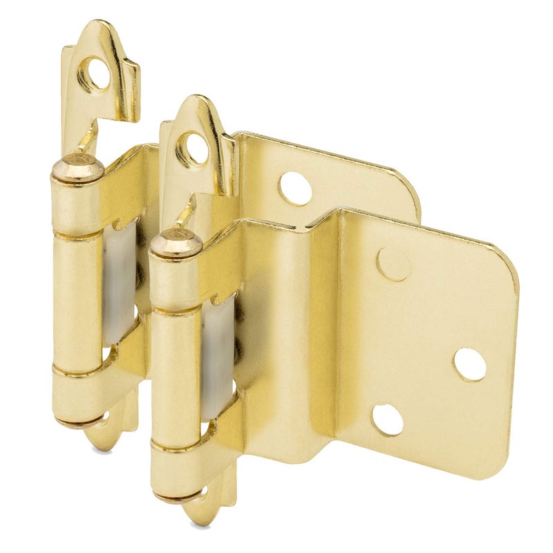 10 Pair Pack - Cosmas 15628-BB Brushed Brass Cabinet Hinges 3/8" Inset (Pair) [15628-BB]